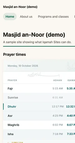 The Minaret template on a phone